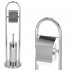 Stand cu perie WC si suport hartie igienica, inox, 80cm, argintiu cromat [2]