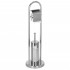 Stand cu perie WC si suport hartie igienica, inox, 80cm, argintiu cromat [3]