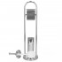 Stand cu perie WC si suport hartie igienica, inox, 80cm, argintiu cromat [11]