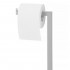 Stand cu perie WC si suport hartie igienica, metal, 79cm, gri [4]