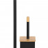 Stand cu perie WC si suport hartie igienica, metal si bambus, 79cm, negru [5]
