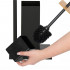 Stand cu perie WC si suport hartie igienica, metal si bambus, 79cm, negru [7]