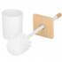Perie WC cu rezervor detasabil si capac, din metal si bambus, 40 cm, alb [10]