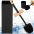 Perie WC cu rezervor detasabil si capac, din metal si bambus, 40 cm, negru [12]