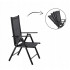 Scaun metalic de gradina, pliant, cu spatar reglabil, din aluminiu, 65x55x104cm, negru [2]