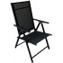 Scaun metalic de gradina, pliant, cu spatar reglabil, din aluminiu, 65x55x104cm, negru [4]