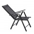 Scaun metalic de gradina, pliant, cu spatar reglabil, din aluminiu, 65x55x104cm, negru [6]