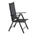 Scaun metalic de gradina, pliant, cu spatar reglabil, din aluminiu, 65x55x104cm, negru [9]