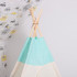 Cort copii Sersimo stil indian Teepee Tent cu fereastra, covoras gros si 2 perne, alb verde menta cu puncte [9]