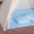 Cort copii Sersimo stil indian Teepee Tent cu fereastra, covoras gros si 2 perne, alb albastru [7]
