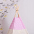 Cort copii Sersimo stil indian Teepee Tent cu fereastra, covoras gros si 2 perne, alb roz cu stelute [4]