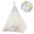 Cort copii Sersimo stil indian Teepee Tent cu fereastra, covoras gros si 2 perne, cu flori [2]