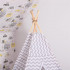 Cort copii Sersimo stil indian Teepee Tent cu fereastra, alb gri zig zag [5]