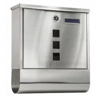 Cutie postala de exterior, pentru gard sau perete, din otel zincat, cu incuietoare, 37x11x37cm, gri argintiu Cutie postala de exterior, pentru gard sau perete, din otel zincat, cu incuietoare, 37x11x37cm, gri argintiu