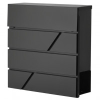 Cutie postala metalica Nova cu incuietoare si cheie, otel galvanizat, 37x37x11 cm, negru Cutie postala metalica Nova cu incuietoare si cheie, otel galvanizat, 37x37x11 cm, negru