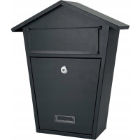 Cutie postala metalica 38x32x11 cm, tabla zincata, cu clapeta si yala cu 2 chei, gri Cutie postala metalica 38x32x11 cm, tabla zincata, cu clapeta si yala cu 2 chei, gri