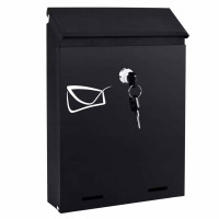 Cutie postala de exterior, pentru gard sau perete, din otel zincat, cu incuietoare, 26x6x19cm, gri inchis Cutie postala de exterior, pentru gard sau perete, din otel zincat, cu incuietoare, 26x6x19cm, gri inchis