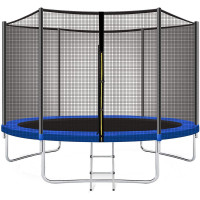 Trambulina Blue, cu scara si plasa de protectie exterioara, 244 cm