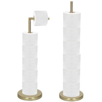 Suport hartie igienica 2 in 1 cu tija mobila, 68.5cm, auriu Suport hartie igienica 2 in 1 cu tija mobila, 68.5cm, auriu