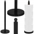 Suport hartie igienica tip tija, 52cm, negru mat [2]