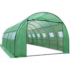 Sera de gradina, tip tunel cu cadru metalic, 400x800cm, verde, 32mp Sera de gradina, tip tunel cu cadru metalic, 400x800cm, verde, 32mp