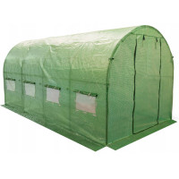 Sera de gradina, tip tunel cu cadru metalic, 300x600cm, verde, 18 mp
