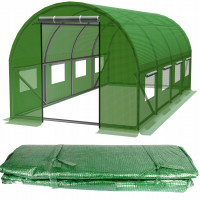 Folie pentru sera de gradina, 6x3 m, material PE 140 g/m, rezistenta la UV4, verde transparent