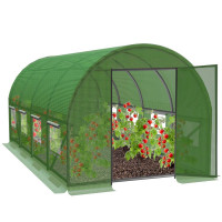 Sera de gradina, tip tunel cu cadru metalic, 300x600 cm, verde, 18 mp, usa cu cadru metalic