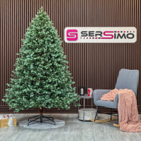 Brad artificial Sersimo, Hollandia, verde cu varfuri argintii, integral 3D, 210 cm