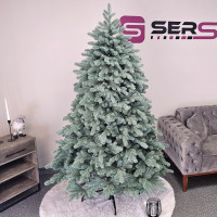 Brad artificial Christmas Deluxe by Sersimo, Kovalivska argintiu, 3D, 210 cm