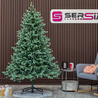 Brad artificial Sersimo, Scandinavia, verde cu varfuri argintii, integral 3D, 210 cm Brad artificial Sersimo, Scandinavia, verde cu varfuri argintii, integral 3D, 210 cm