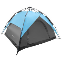 Cort camping 3 persoane, automat cu sistem pop-up, 2 intrari, 2000 mm, 210x180x140 cm, albastru Cort camping 3 persoane, automat cu sistem pop-up, 2 intrari, 2000 mm, 210x180x140 cm, albastru