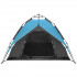 Cort camping 3 persoane, automat cu sistem pop-up, 2 intrari, 2000 mm, 210x180x140 cm, albastru [15]