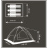 Cort camping 3 persoane, automat cu sistem pop-up, 2 intrari, 2000 mm, 210x180x140 cm, albastru [11]