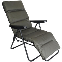 Scaun de gradina cu perna, reglaj pe pozitii, cadru metalic pliabil, 57x83x106 cm, gri Scaun de gradina cu perna, reglaj pe pozitii, cadru metalic pliabil, 57x83x106 cm, gri