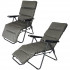 Scaun de gradina cu perna, reglaj pe pozitii, cadru metalic pliabil, 57x83x106 cm, gri [8]