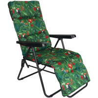 Scaun de gradina cu perna, reglaj pe pozitii, cadru metalic pliabil, 57x83x106 cm, multicolor Scaun de gradina cu perna, reglaj pe pozitii, cadru metalic pliabil, 57x83x106 cm, multicolor