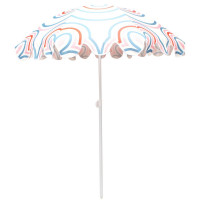 Umbrela de plaja 160 cm cu structura metalica, inclinare reglabila, husa transport, multicolor