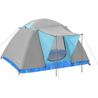 Cort camping iglu, 4 persoane, impermeabil, plasa anti-insecte, 240x210x130 cm, gri Cort camping iglu, 4 persoane, impermeabil, plasa anti-insecte, 240x210x130 cm, gri
