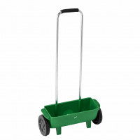 Semanatoare manuala pentru seminte, ingrasaminte sau nisip, capacitate 10 L, latime imprastiere 45 cm, 56x20x110 cm, verde