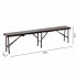 Banca pliabila pentru gradina sau catering, HDPDE, 180x25x43cm, maro [2]