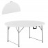 Masa catering rotunda pentru evenimente, pliabila, diametru 180 cm, HDPE, cadru metalic, alb [7]