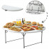 Masa catering rotunda pentru evenimente, pliabila, diametru 180 cm, HDPE, cadru metalic, alb [8]
