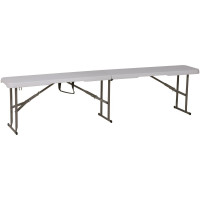 Banca pliabila pentru evenimente si catering, 183x28x43 cm, din HDPE si otel, alb Banca pliabila pentru evenimente si catering, 183x28x43 cm, din HDPE si otel, alb