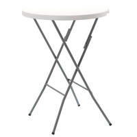 Masa de gradina pliabila, 80 cm, alb – cadru din otel, blat HDPE rezistent la intemperii, usor de transportat