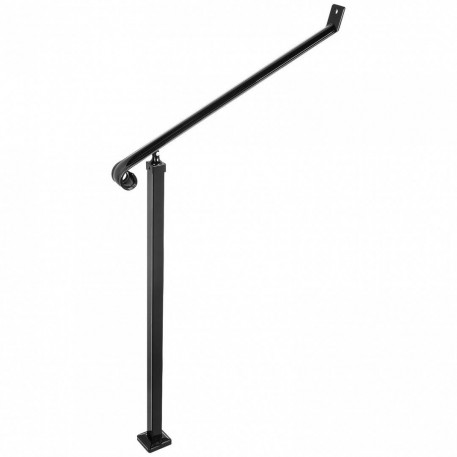 Balustrada fier forjat, 2-3 trepte Vivatechnix Negru Mat, Inaltime 159.6 cm, lungime 76.5 cm, pozitii reglabile [1]