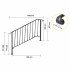 Balustrada fier forjat, 4-5 trepte Vivatechnix Negru Mat, Inaltime 99.8 cm, lungime 144.7 cm, pozitii reglabile [5]