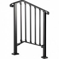 Balustrada fier forjat pentru 2 sau 3 trepte, Vivatechnix Negru Mat, lungime 71 cm, Inaltime 97 cm, Otel