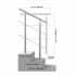 Balustrada inox, 1-2 trepte Vivatechnix, 800 x 104 x 1060 mm, Unghi reglabil 0Â° - 45Â°, accesorii prindere [5]