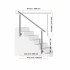 Balustrada inox, 4-5 trepte Vivatechnix, Inaltime 1000 mm, lungime 1500 mm, pozitii reglabile, Montaj lateral [5]